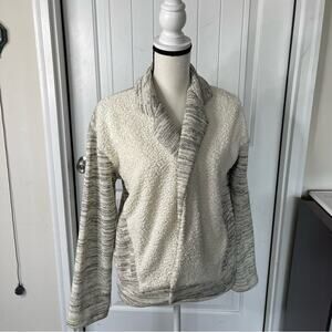 Anthropologie open front‎ fleece lounge athleisure jacket size medium